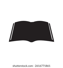 Book icon silhouette vector illustration on white background.
