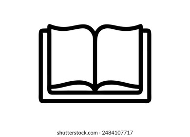 Book icon silhouette vector with white background 