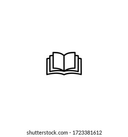 book icon. simple, flat, blak, outline. office and stationery icon.