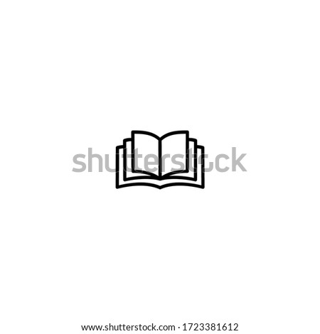book icon. simple, flat, blak, outline. office and stationery icon.