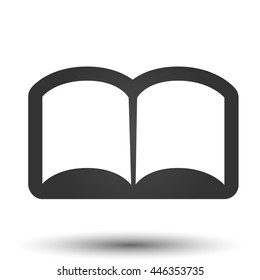 Book icon. Simple flat logo of book isolated on white background. Vector illustration.