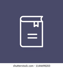 Book icon simple flat style outline illustration.