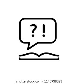 Book icon simple flat style outline illustration.