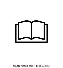 Book icon simple flat style outline illustration. Opened book line icon.