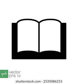 Book icon. Simple flat style. Textbook reading, open book, school, education, magazine, library, university, learning concept. Vector illustration isolated on white background. EPS 10.