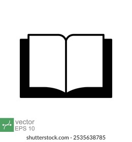 Book icon. Simple flat style. Textbook reading, open book, school, education, magazine, library, university, learning concept. Vector illustration isolated on white background. EPS 10.