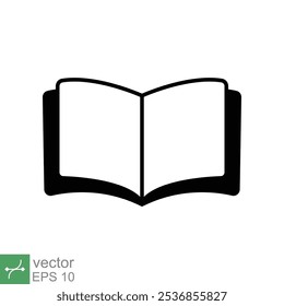 Book icon. Simple flat style. Textbook reading, open book, school, education, magazine, library, university, learning concept. Vector illustration isolated on white background. EPS 10.