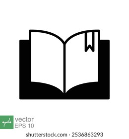 Book icon. Simple flat style. Textbook reading, open book, school, education, magazine, library, university, learning concept. Vector illustration isolated on white background. EPS 10.