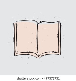 book icon. Simple illustration for design and print on a T-shirt. book doodle. book graphic. book.  book decoration. book vector. book symbol. book logo. book art. book design. book grunge