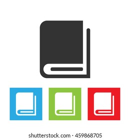 Book icon. Simple logo of book isolated on white background. Flat vector illustration.