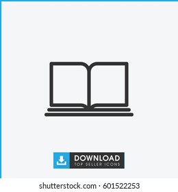 book icon. simple outline book vector icon. on white background.