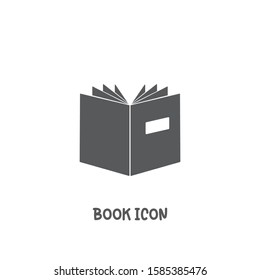 Book icon simple silhouette flat style vector illustration on white background.