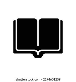 Book icon. Simple solid style. Open book, publish, literature, library, paper, education concept. Glyph vector illustration isolated on white background. EPS 10.