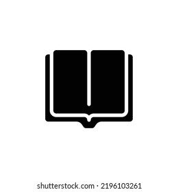 Book icon. Simple solid style. Open book, publish, literature, library, paper, education concept. Glyph vector illustration isolated on white background. EPS 10.