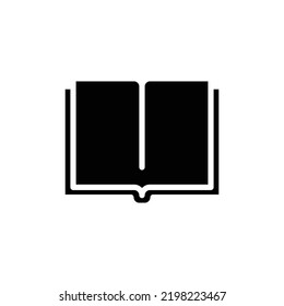 Book icon. Simple solid style. Open book, publish, literature, library, paper, education concept. Glyph vector illustration isolated on white background. EPS 10.