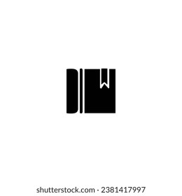 Book icon. Simple style learn course poster background symbol. Book brand logo design element. Book t-shirt printing. Vector for sticker.