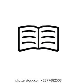 Book icon. Simple style learn course poster background symbol. Book brand logo design element. Book t-shirt printing. Vector for sticker.