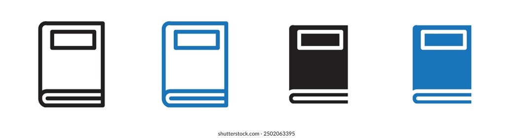 Book icon Simple thin line stroke vector