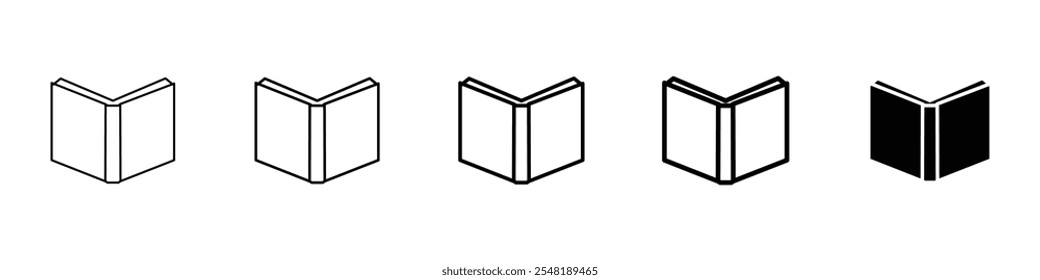 book icon Simple thin line logo set