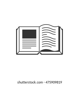 Book icon in single color. Education school dictionary encyclopedia text