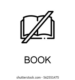Book icon. Single high quality outline symbol for web design or mobile app. Thin line sign for design logo. Black outline pictogram on white background
