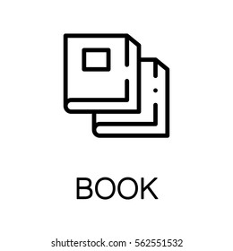 Book icon. Single high quality outline symbol for web design or mobile app. Thin line sign for design logo. Black outline pictogram on white background