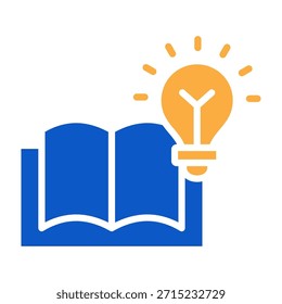 Icono de libro de diseño de color sólido Ilustración vectorial
