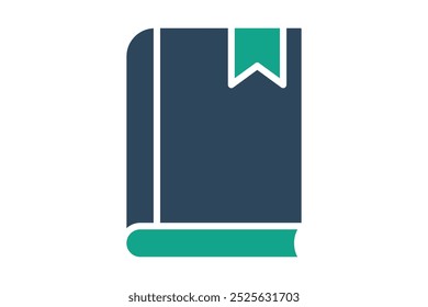 Book icon. solid icon style. icon related to online course. education elements vector illustration