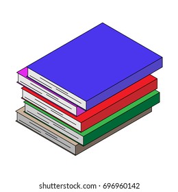 The book icon. A stack of color books without names. Vector illustration.