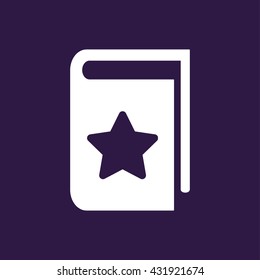 Book icon with star . Vector illustration