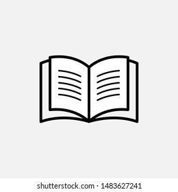 Book Icon. Stationery or Study Equipments  Illustration As A Simple Vector Sign & Trendy Symbol for Design,  Websites, Presentation or Mobile Application. 