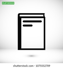 book icon, stock vector illustration flat design style