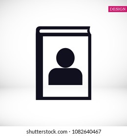 book icon, stock vector illustration flat design style