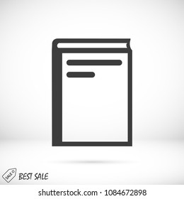 book icon, stock vector illustration flat design style