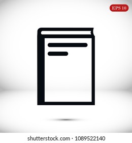 book icon, stock vector illustration flat design style