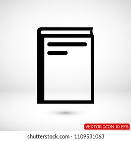 book icon, stock vector illustration flat design style