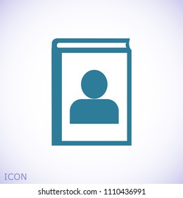 book icon, stock vector illustration flat design style