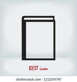 book icon, stock vector illustration flat design style