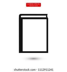 book icon, stock vector illustration flat design style