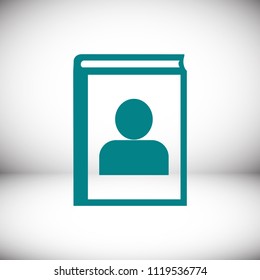 book icon, stock vector illustration flat design style