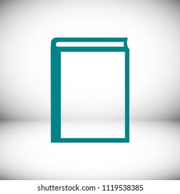 book icon, stock vector illustration flat design style