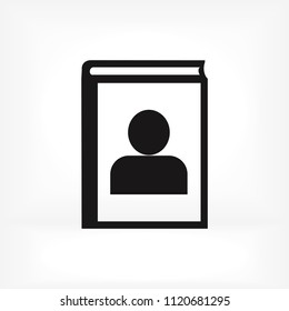 book icon, stock vector illustration flat design style