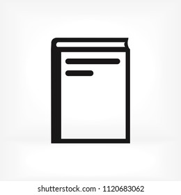 book icon, stock vector illustration flat design style