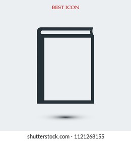 book icon, stock vector illustration flat design style