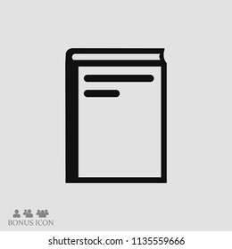 book icon, stock vector illustration flat design style