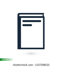 book icon, stock vector illustration flat design style