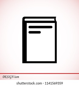 book icon, stock vector illustration flat design style