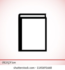 book icon, stock vector illustration flat design style
