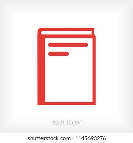 book icon, stock vector illustration flat design style