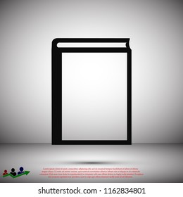 book icon, stock vector illustration flat design style